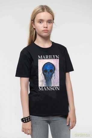 Marilyn Manson: Kids T-Shirt: Halloween Painted Hollywood (Black) (9-10 Years)