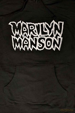 Marilyn Manson: Unisex Pullover Hoodie: Classic Logo (Black) (Large)