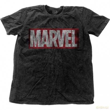 Marvel Comics: Men's Fashion Tee: Vintage Logo with Snow Wash Finishing (Medium)