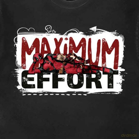 Marvel Comics: Unisex T-Shirt: Deadpool Maximum Effort (Black) (Large)
