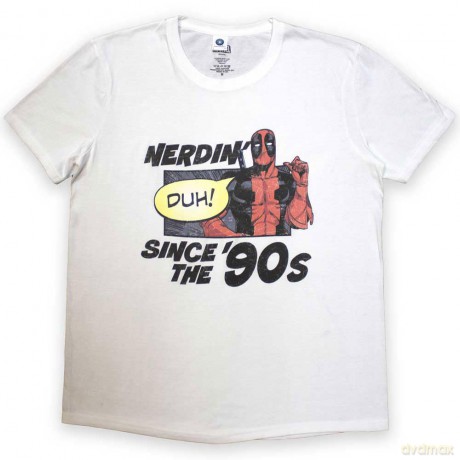 Marvel Comics: Unisex T-Shirt: Deadpool Nerdin' Since The '90s (White) (Small)