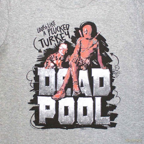 Marvel Comics: Unisex T-Shirt: Deadpool Plucked Turkey (Grey) (Large)