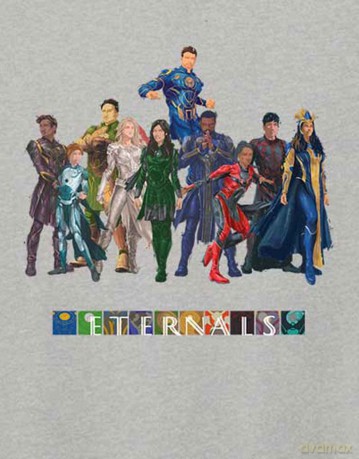 Marvel Comics: Unisex T-Shirt: Eternals Colour Block Characters (Grey) (Medium)