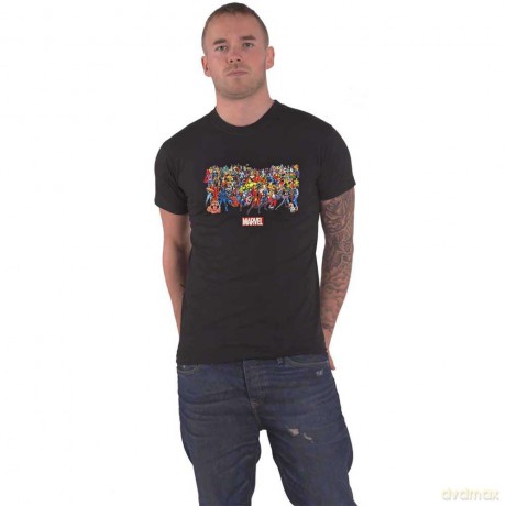 Marvel Comics: Unisex T-Shirt: Full Characters (Black) (XX-Large)