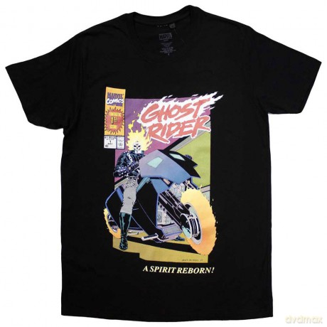 Marvel Comics: Unisex T-Shirt: Ghost Rider Spirit Reborn Comic Cover (Black) (Medium)