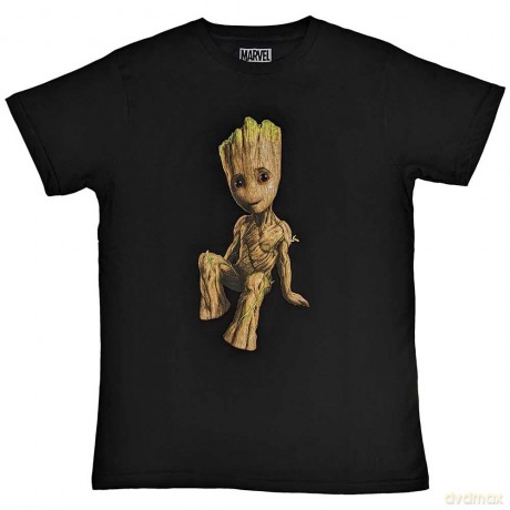 Marvel Comics: Unisex T-Shirt: Guardians of the Galaxy Groot Perch (Black) (Large)