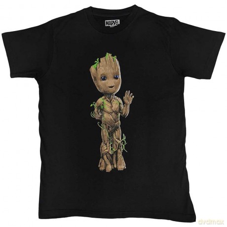 Marvel Comics: Unisex T-Shirt: Guardians of the Galaxy Groot Wave (Black) (X-Large)