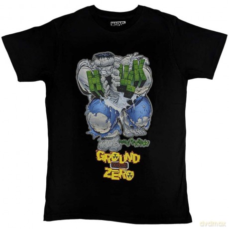 Marvel Comics: Unisex T-Shirt: Hulk Ground Zero (Black) (X-Large)