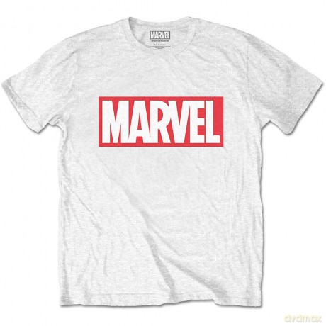Marvel Comics: Unisex T-Shirt: Marvel Box Logo (White) (Large)