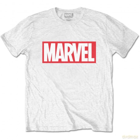Marvel Comics: Unisex T-Shirt: Marvel Box Logo (White) (X-Large)