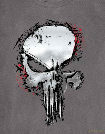 Marvel Comics: Unisex T-Shirt: Punisher Metallic Skull (Charcoal Grey) (Medium)