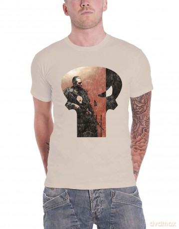 Marvel Comics: Unisex T-Shirt: Punisher Skull Outline Character (Natural) (Medium)