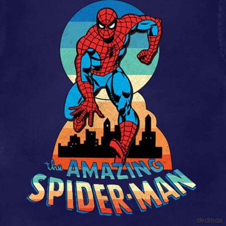 Marvel Comics: Unisex T-Shirt: Spider-Man Keyhole (Navy Blue) (Medium)