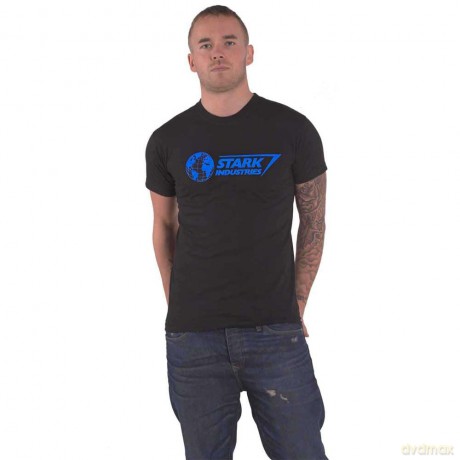 Marvel Comics: Unisex T-Shirt: Stark Industries Blue (Black) (X-Large)