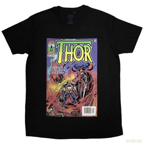 Marvel Comics: Unisex T-Shirt: Thor Living Legend Comic Cover (Black) (Medium)