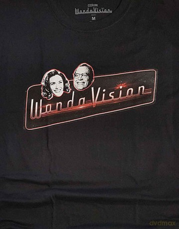 Marvel Comics: Unisex T-Shirt: WandaVision Red Logo (Black) (Large)