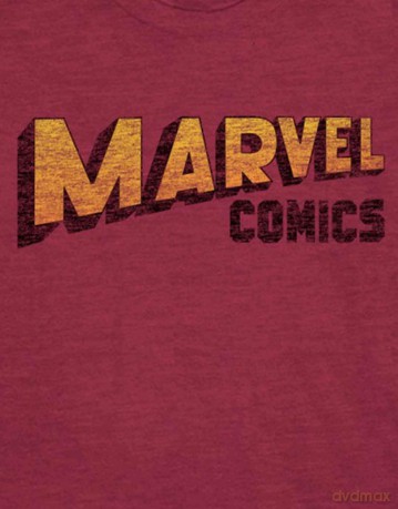 Marvel Comics: Unisex T-Shirt: Warped Logo (Maroon Red) (Small)