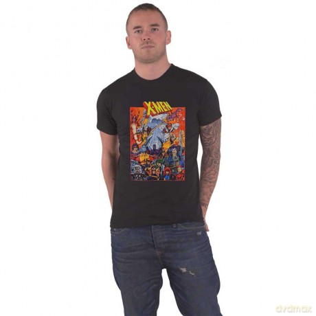 Marvel Comics: Unisex T-Shirt: X-Men Full Characters Vintage (Charcoal Grey) (Small)