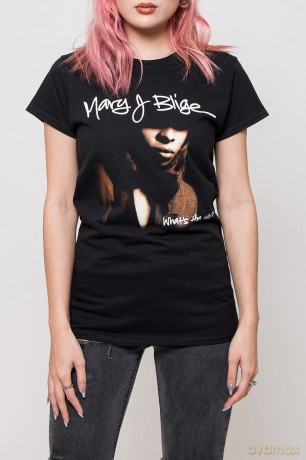 Mary J Blige: Ladies Tee: Cover (Small)