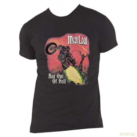Meat Loaf: Unisex T-Shirt: Bat Out Of Hell Cover (Black) (Back Print) (Medium)