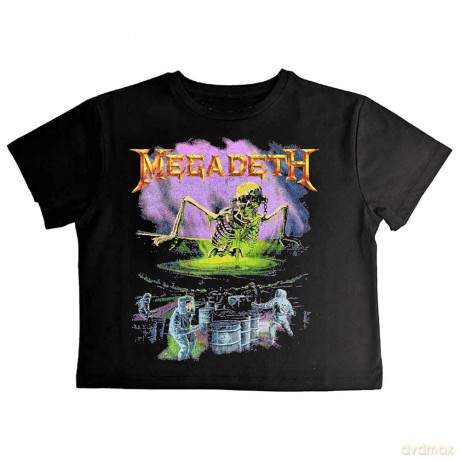 Megadeth: Ladies Crop Top: Contaminated (Black) (Back Print) (Large)