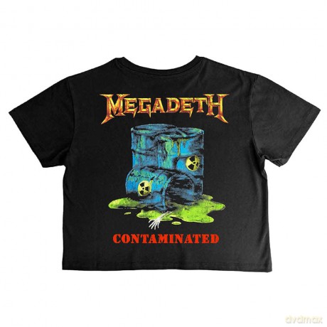 Megadeth: Ladies Crop Top: Contaminated (Black) (Back Print) (XX-Large)