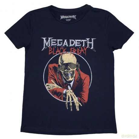Megadeth: Ladies T-Shirt: Black Friday (Navy Blue) (Back Print) (X-Large)