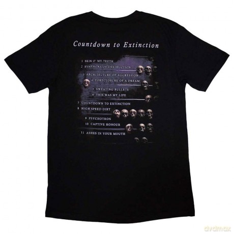 Megadeth: Unisex T-Shirt: Countdown (Black) (Back Print) (X-Large)