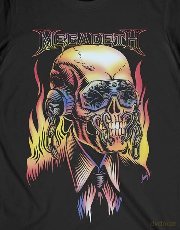 Megadeth: Unisex T-Shirt: Flaming Vic (Black) (X-Large)