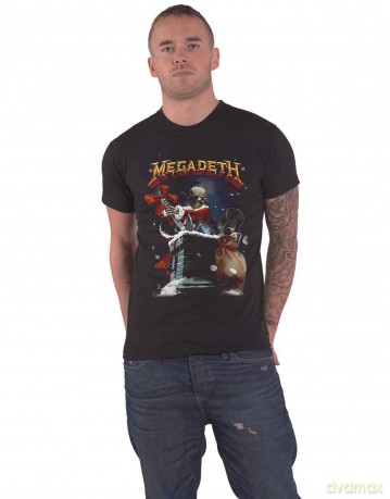 Megadeth: Unisex T-Shirt: Santa Vic Chimney (Black) (X-Large)