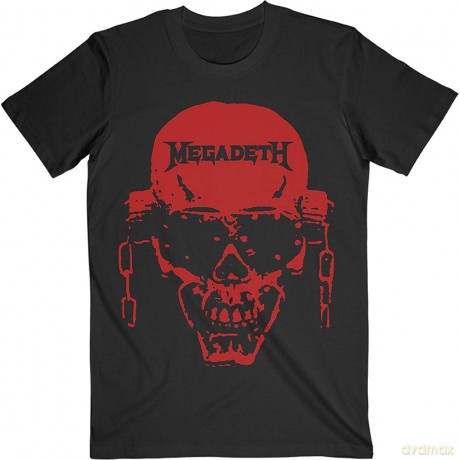 Megadeth: Unisex T-Shirt: Vic Hi-Contrast Red (Black) (Large)