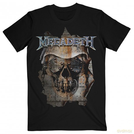 Megadeth: Unisex T-Shirt: Youthanasia Ripped Thru (Black) (Back Print) (X-Large)