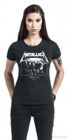Metallica: Ladies T-Shirt: Masters of Puppets Photo Damage Inc Tour (Black) (Large)