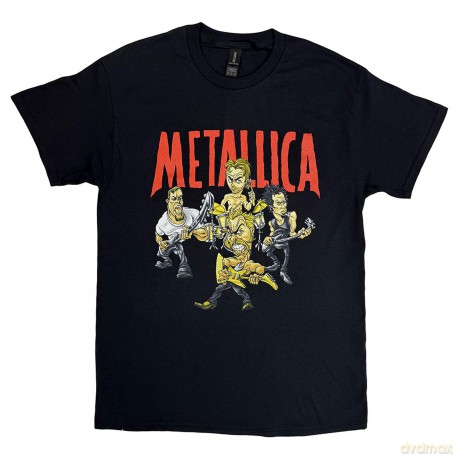 Metallica: Uni T-Shirt: Load Chavez Cartoon (Black) (X-Large)