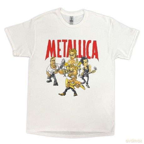 Metallica: Uni T-Shirt: Load Chavez Cartoon (White) (Medium)