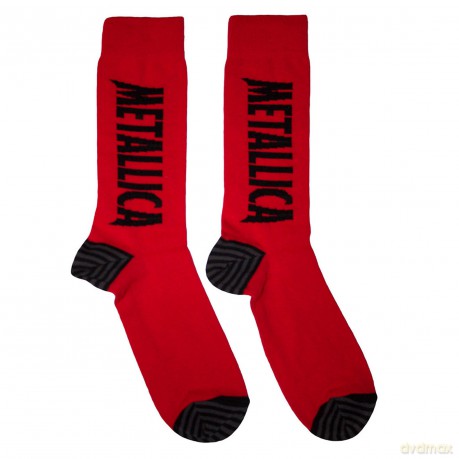 Metallica: Unisex Ankle Socks: Stressed Logo (Red) (UK Size 6 - 11)