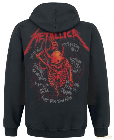 Metallica: Unisex Pullover Hoodie: Skull Screaming Red (Black) (Back Print) (Large)