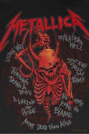 Metallica: Unisex Pullover Hoodie: Skull Screaming Red (Black) (Back Print) (Large)
