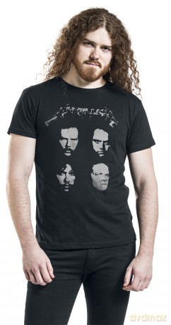 Metallica: Unisex T-Shirt: 4 Faces (Black) (Back Print) (Medium)