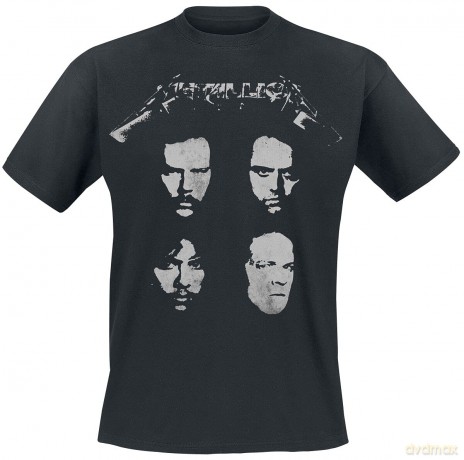 Metallica: Unisex T-Shirt: 4 Faces (Black) (Back Print) (Small)