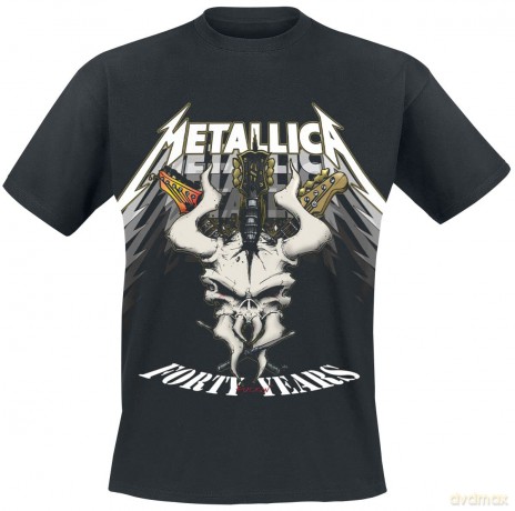 Metallica: Unisex T-Shirt: 40th Anniversary Forty Years (Black) (Back Print) (Large)