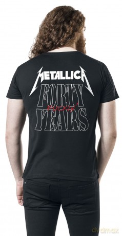 Metallica: Unisex T-Shirt: 40th Anniversary Forty Years (Black) (Back Print) (Large)