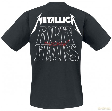 Metallica: Unisex T-Shirt: 40th Anniversary Forty Years (Black) (Back Print) (Large)