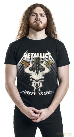Metallica: Unisex T-Shirt: 40th Anniversary Forty Years (Black) (Back Print) (Medium)