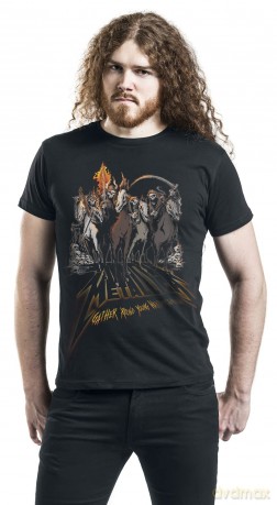 Metallica: Unisex T-Shirt: 40th Anniversary Horsemen (Black) (Large)