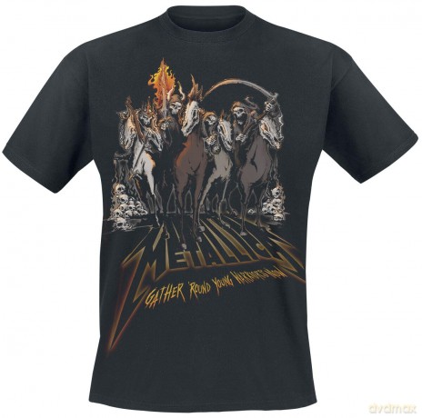Metallica: Unisex T-Shirt: 40th Anniversary Horsemen (Black) (Medium)