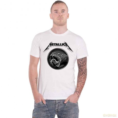 Metallica: Unisex T-Shirt: Black Album Poster (White) (Medium)