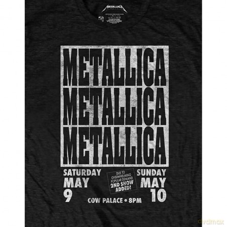 Metallica: Unisex T-Shirt: Cow Palace (Black) (Large)