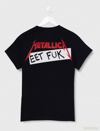 Metallica: Unisex T-Shirt: Eet Fuk (Black) (Back Print) (Small)