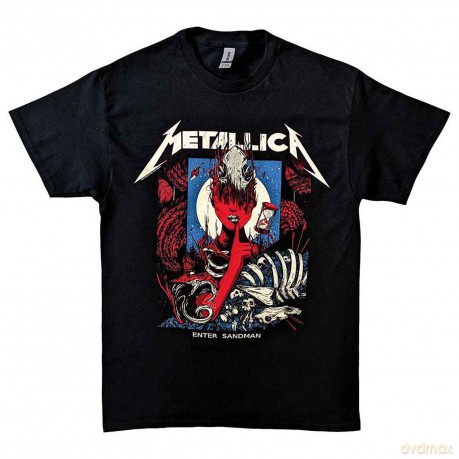 Metallica: Unisex T-Shirt: Enter Sandman Poster (Black) (Medium)